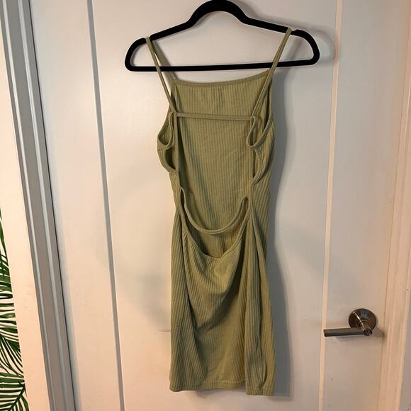 PrettyLittleThing Ribbed Strappy Backless Bodycon Dress Size 12 - Picture 2 of 7
